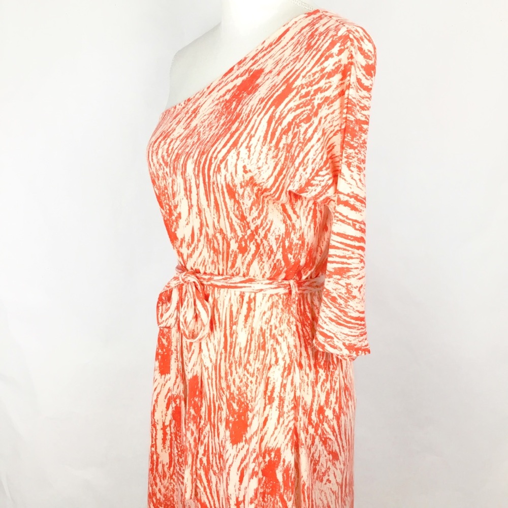 Francesca’s Women’s Orange one shoulder Dress Sz S - Picture 3 of 6